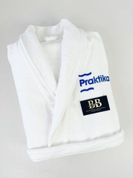 Брендовані халати з коміром  "Praktika" велюр / махра ББХМКо2 фото