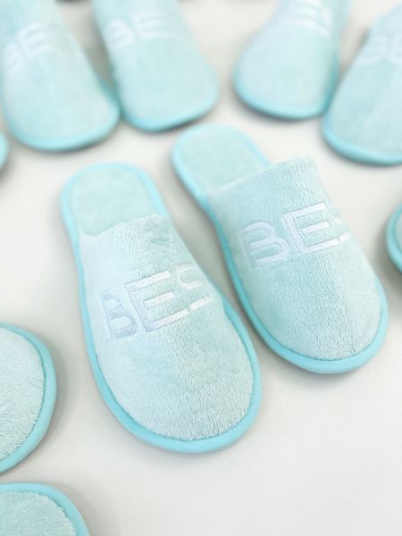 Махрові капці з логотипом BES закриті на підошві ПВХ ББК6 фото