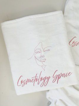 Махрові пледи з логотипом "Cosmetology Space" велюр / махра 100х200 ББП8 фото
