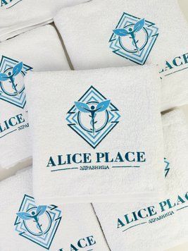 Махрові рушники для обличчя з логотипом &laquo;Alice Place&raquo; ББМРО1 фото
