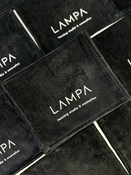 Махрові рушники для рук з логотипом "Lampa" чорні ББМРР3 фото
