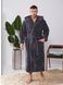 Чоловічий плюшевий халат з капюшоном темно-сірий ХПЧ4 фото 1